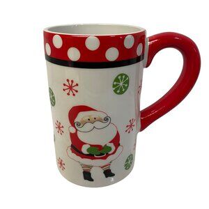 Santas Milk & Cookies Mug By DEI With‎ Red Handle & Polka Dots 3 1/2"